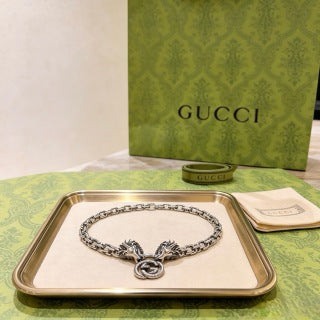 Gucci Lion Head Interlocking G Medallion Necklace