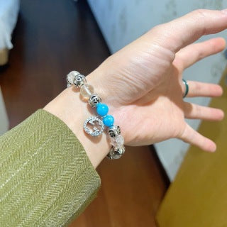 Gucci GG Crystal Bead Stone Charm Bracelet