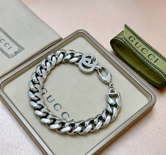 Gucci GG Crystal Link Chain Bracelet