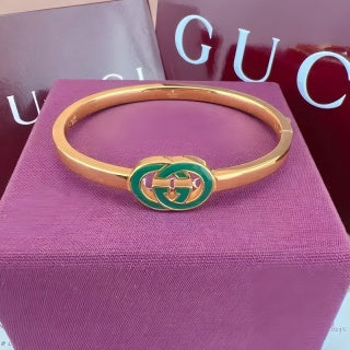 Gucci Interlocking G Duo Enamel Cuff Bracelet