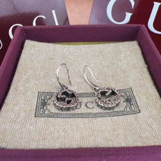 Gucci Interlocking G Round Hoop Drop Earrings